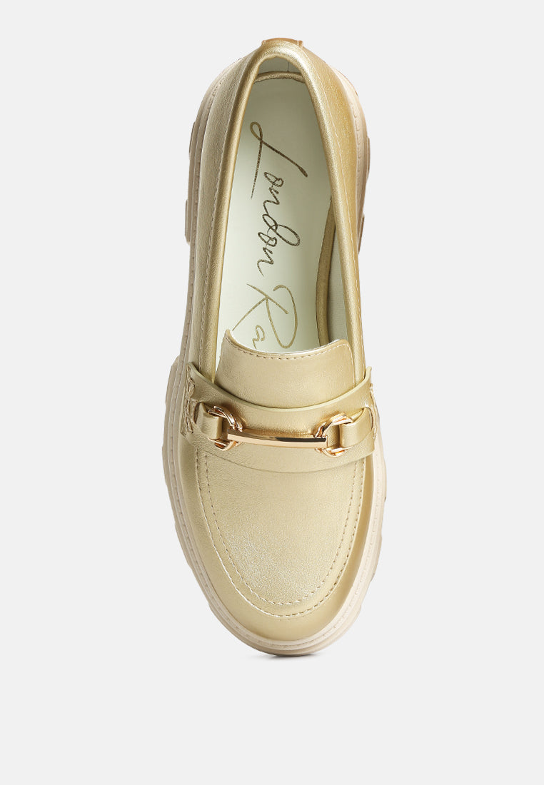 Darlina Metallic Platform Loafers-3