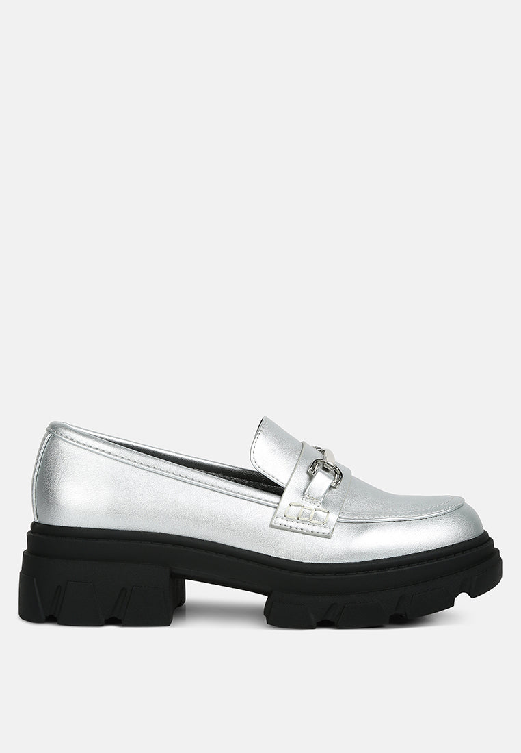 Darlina Metallic Platform Loafers-5