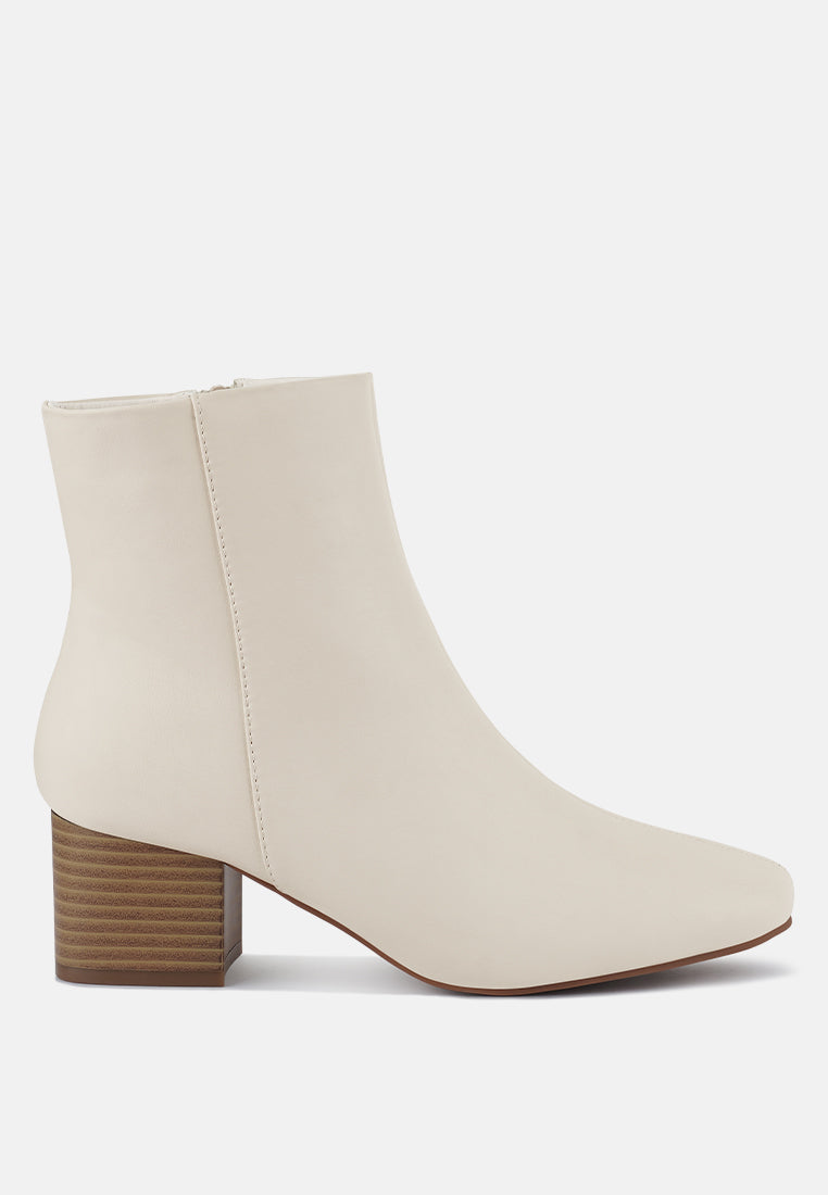 Davia Leather Square Toe Ankle Boots-0