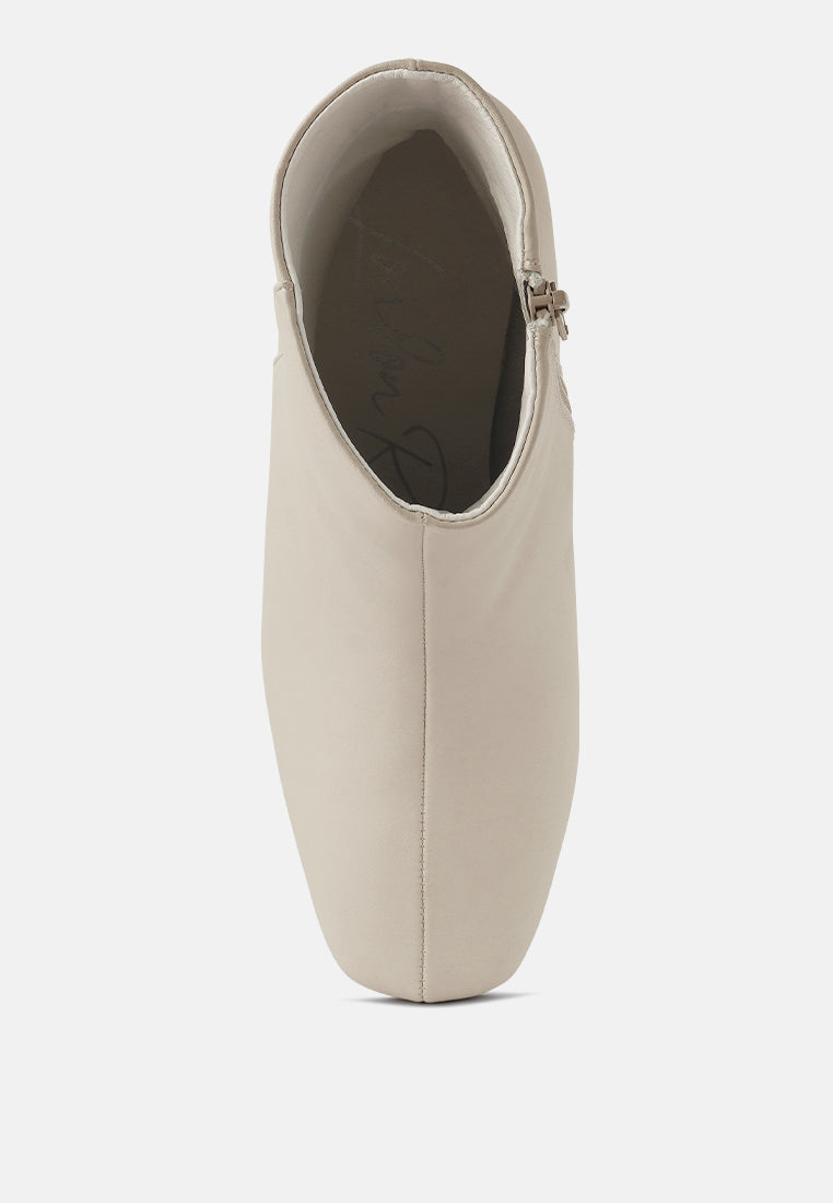 Davia Leather Square Toe Ankle Boots-4
