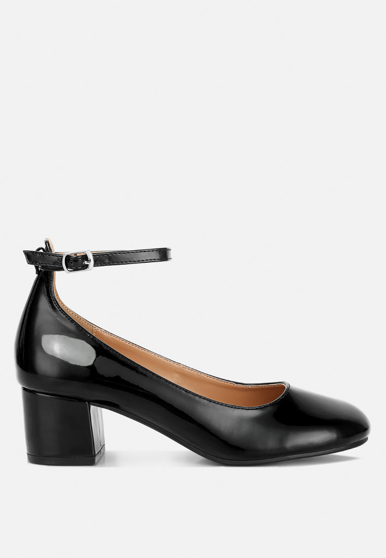Debbie Ankle Strap Low Block Heel Sandals-6