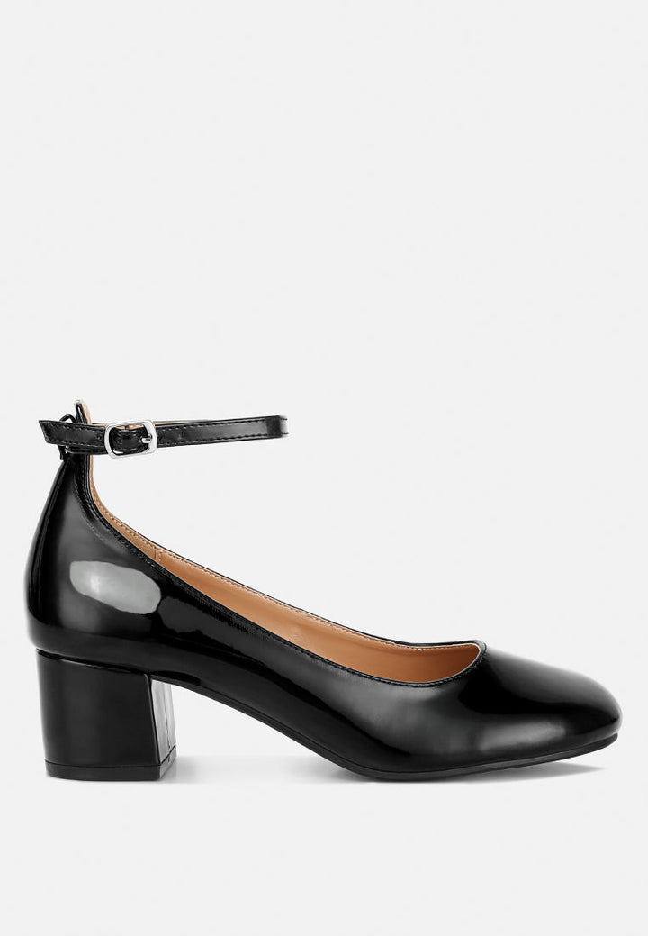 Debbie Ankle Strap Low Block Heel Sandals-6