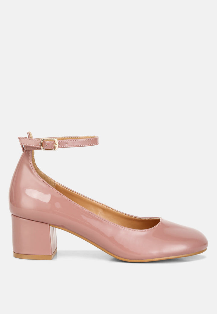 Debbie Ankle Strap Low Block Heel Sandals-0