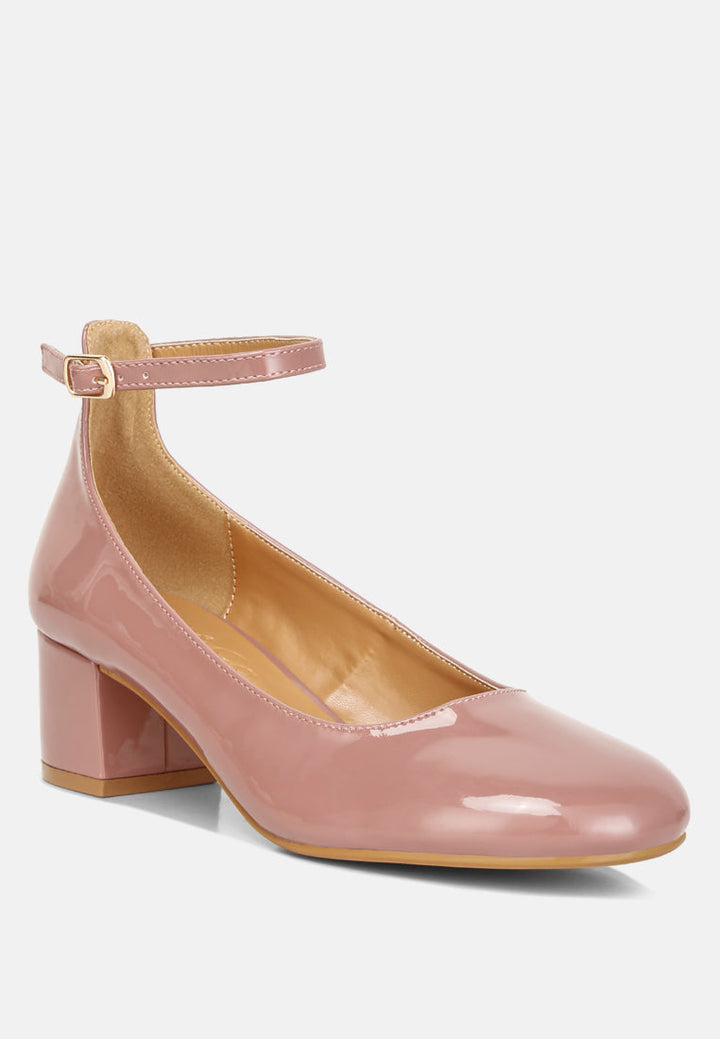 Debbie Ankle Strap Low Block Heel Sandals-1