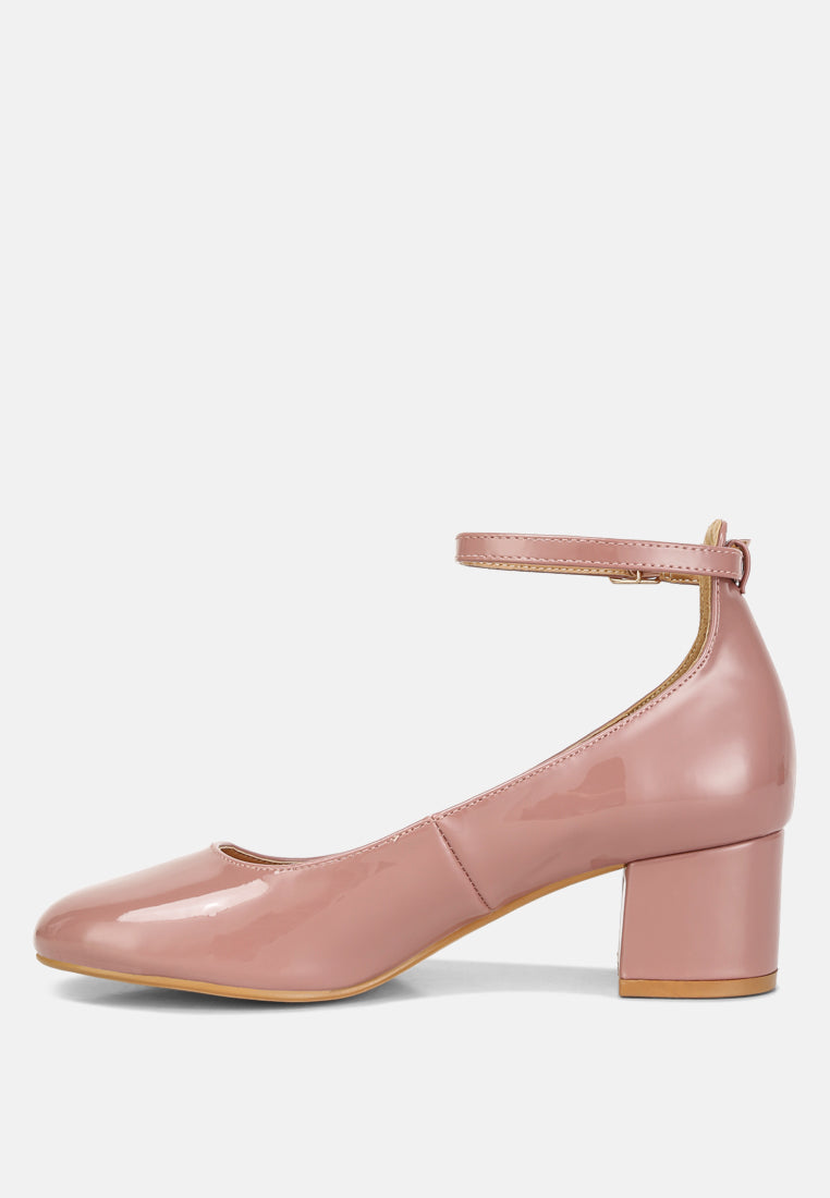 Debbie Ankle Strap Low Block Heel Sandals-2