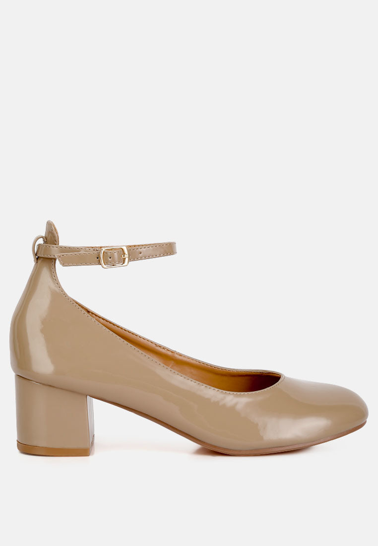 Debbie Ankle Strap Low Block Heel Sandals-5