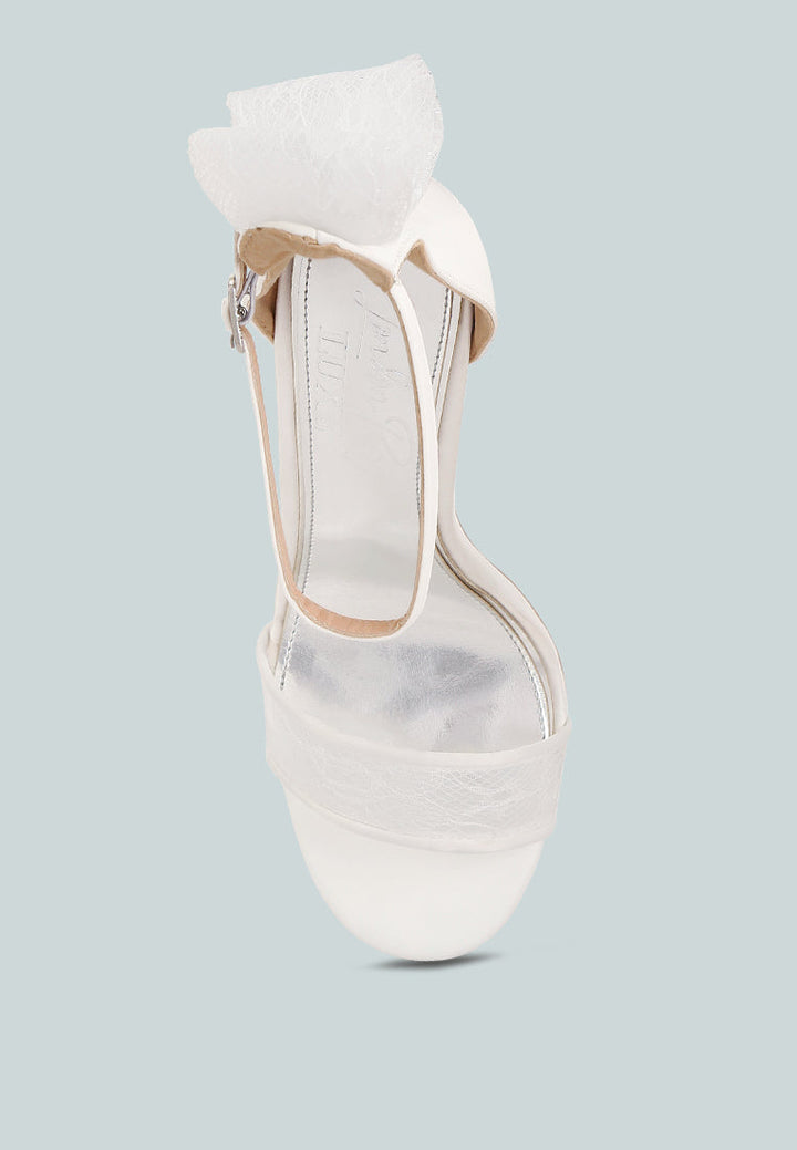 Delancy Bow Detail Lace Stiletto Sandals-3