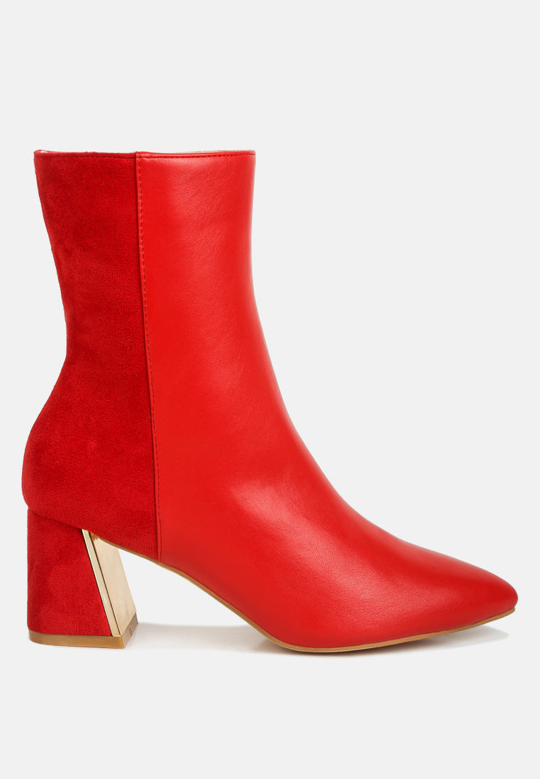 Desire Suede Back Panel High Ankle Boots-0
