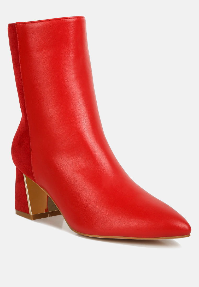 Desire Suede Back Panel High Ankle Boots-1