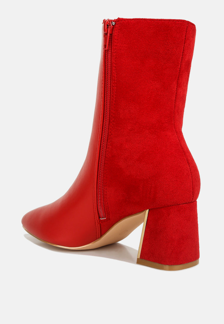 Desire Suede Back Panel High Ankle Boots-2