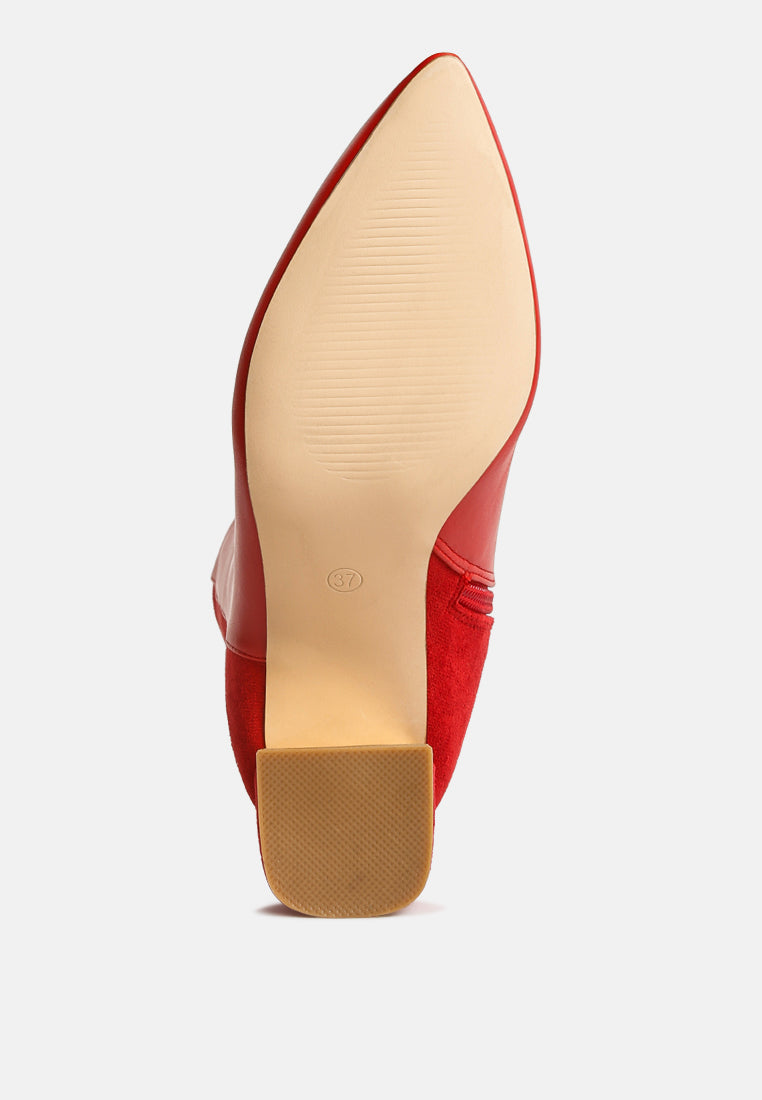 Desire Suede Back Panel High Ankle Boots-4