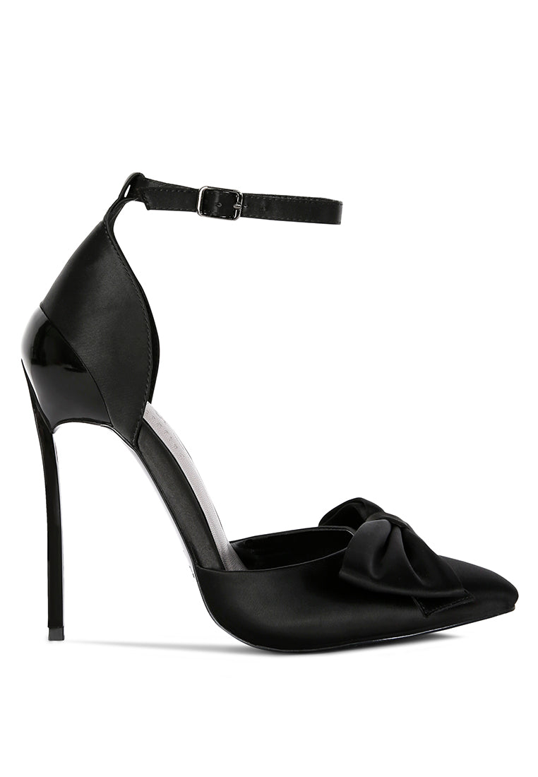 Dingles High Heeled Satin Bow Sandals-6