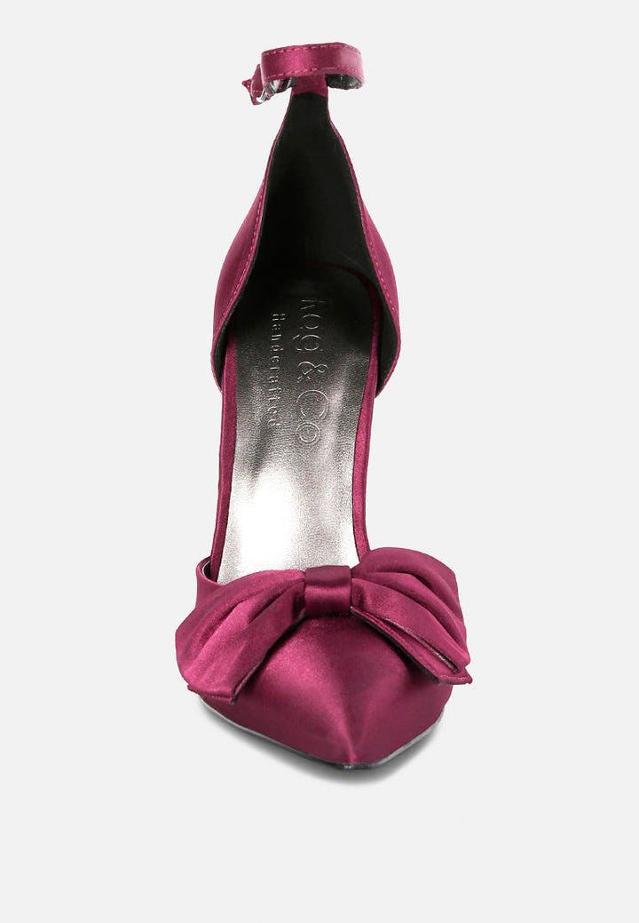 Dingles High Heeled Satin Bow Sandals-3