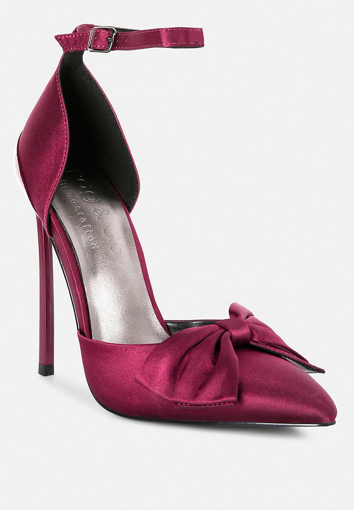 Dingles High Heeled Satin Bow Sandals-1