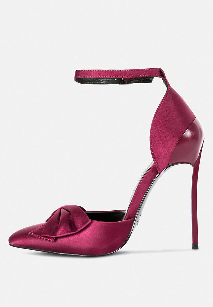 Dingles High Heeled Satin Bow Sandals-2