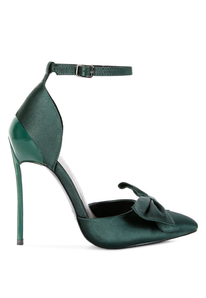 Dingles High Heeled Satin Bow Sandals-5