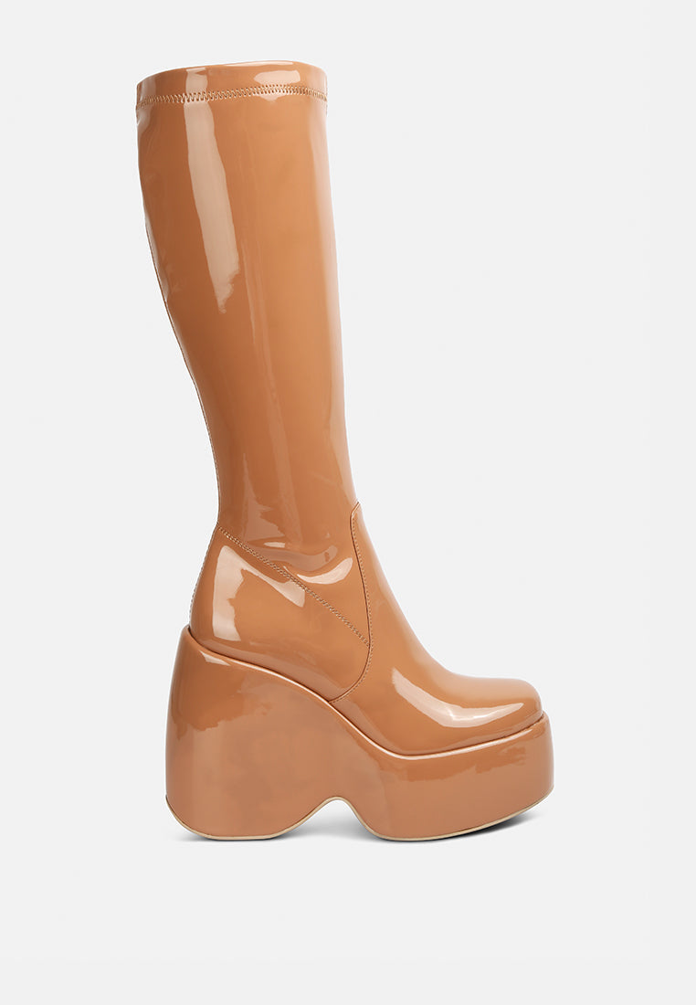 Dirty Dance Patent High Platfrom Calf Boots-5