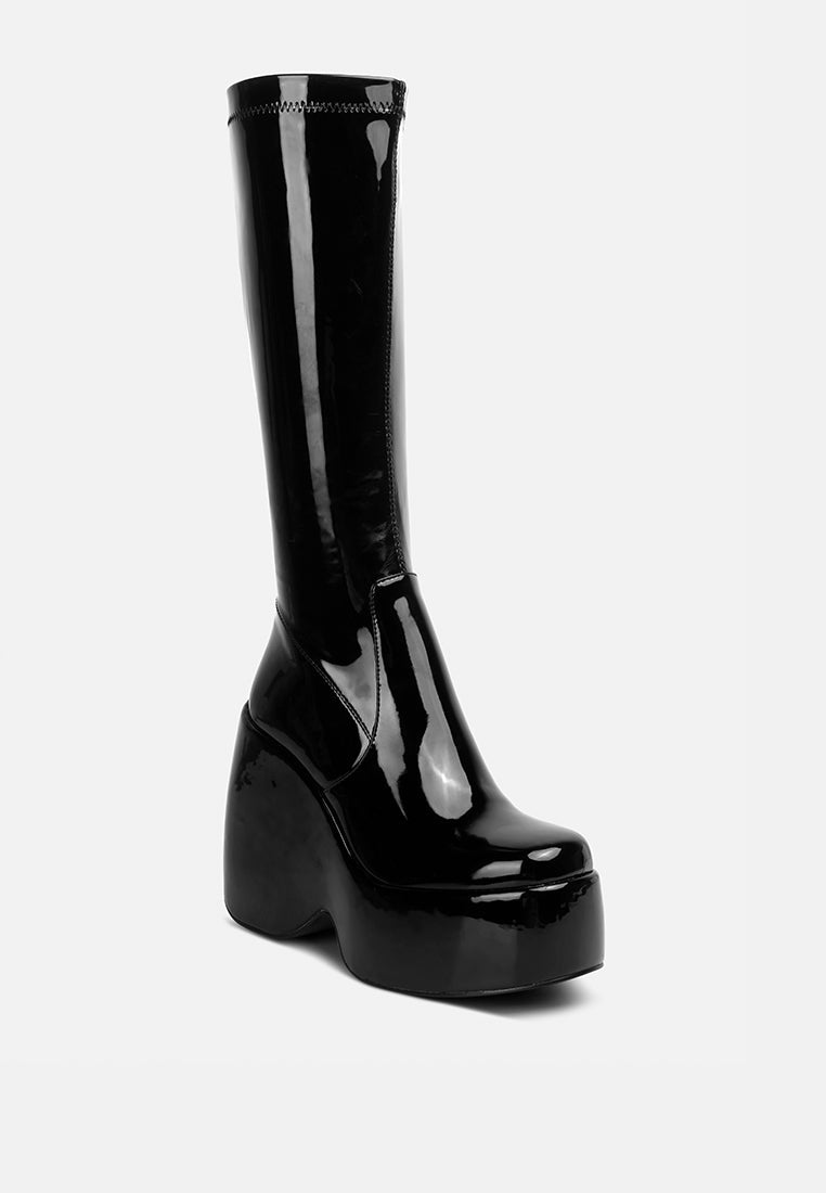 Dirty Dance Patent High Platfrom Calf Boots-4