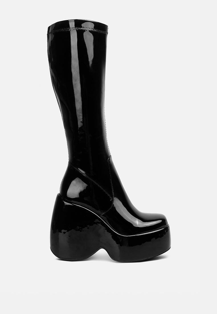 Dirty Dance Patent High Platfrom Calf Boots-3