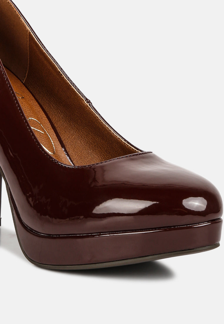Dixie Patent Faux Leather Pump Sandals-3
