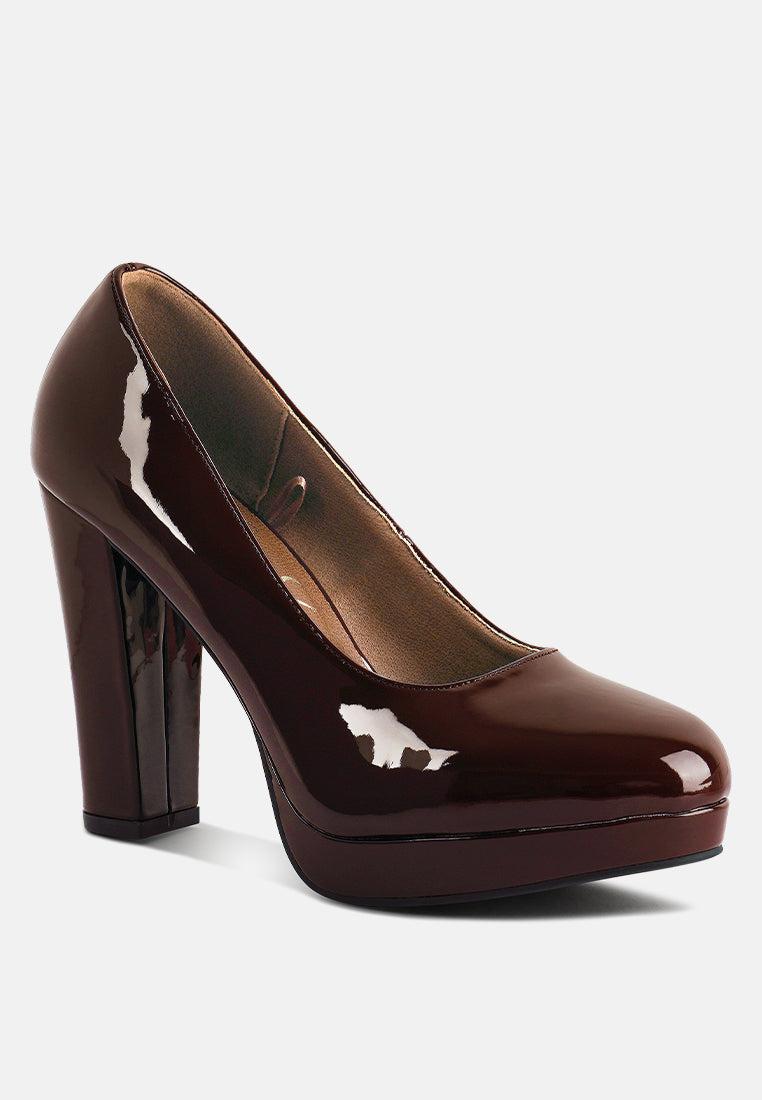 Dixie Patent Faux Leather Pump Sandals-1