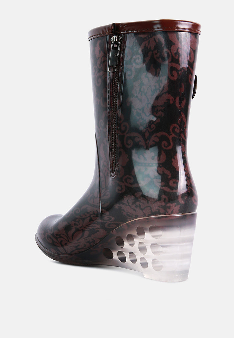 Drench Clear Wedge Rainboots-3