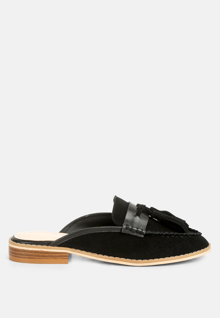 Edmanda Tassle Detail Leather Mules-6