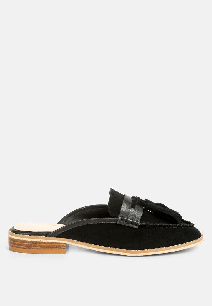 Edmanda Tassle Detail Leather Mules-6