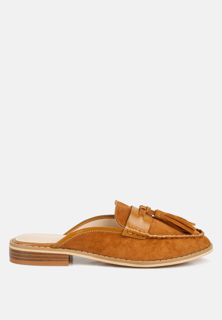 Edmanda Tassle Detail Leather Mules-5