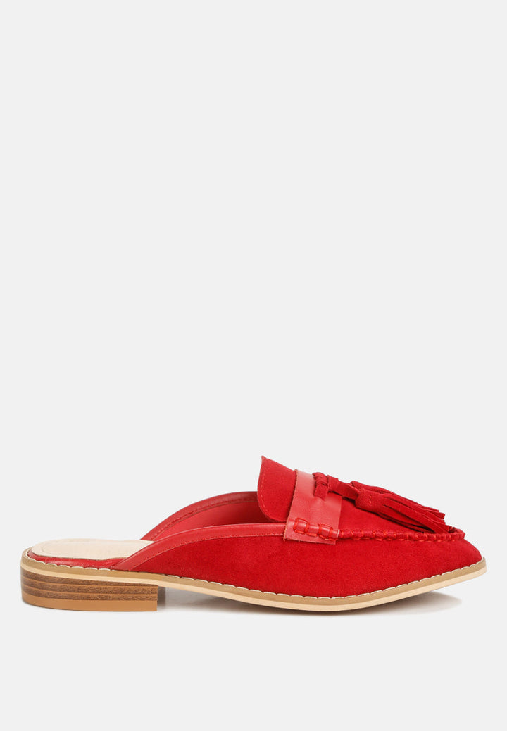 Edmanda Tassle Detail Leather Mules-0