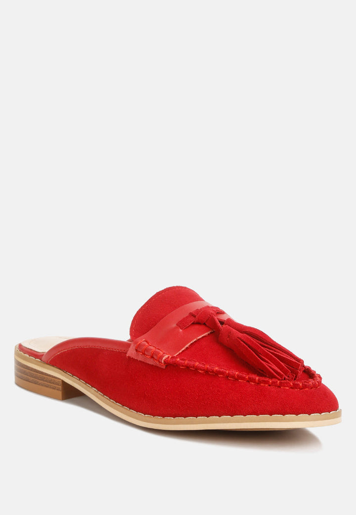 Edmanda Tassle Detail Leather Mules-1