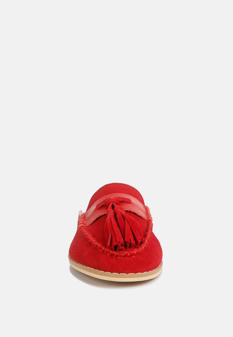 Edmanda Tassle Detail Leather Mules-3