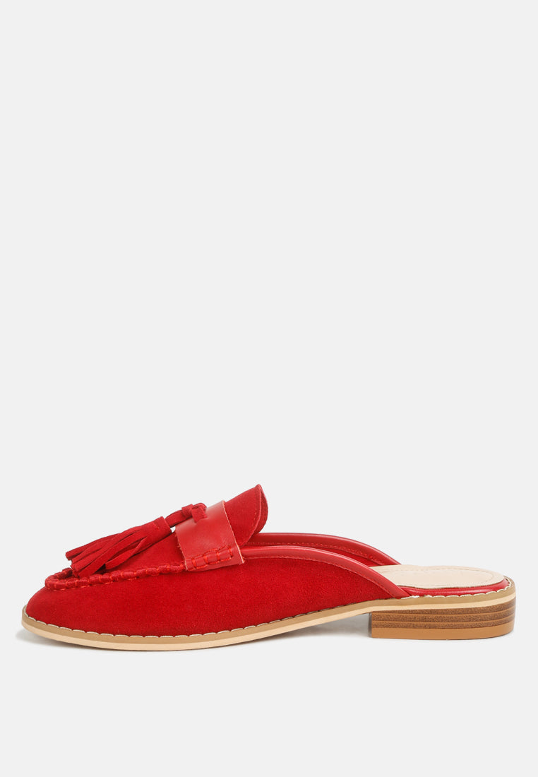 Edmanda Tassle Detail Leather Mules-2