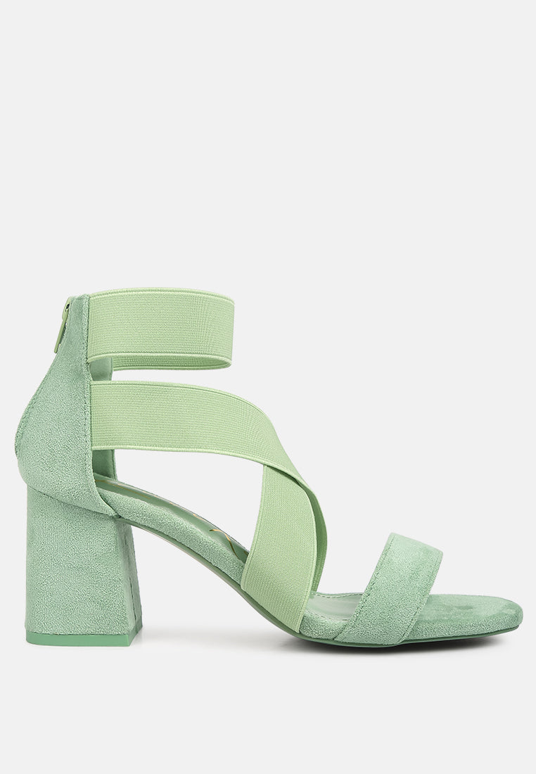Berries Elastic Strappy Block Heel Sandals-0