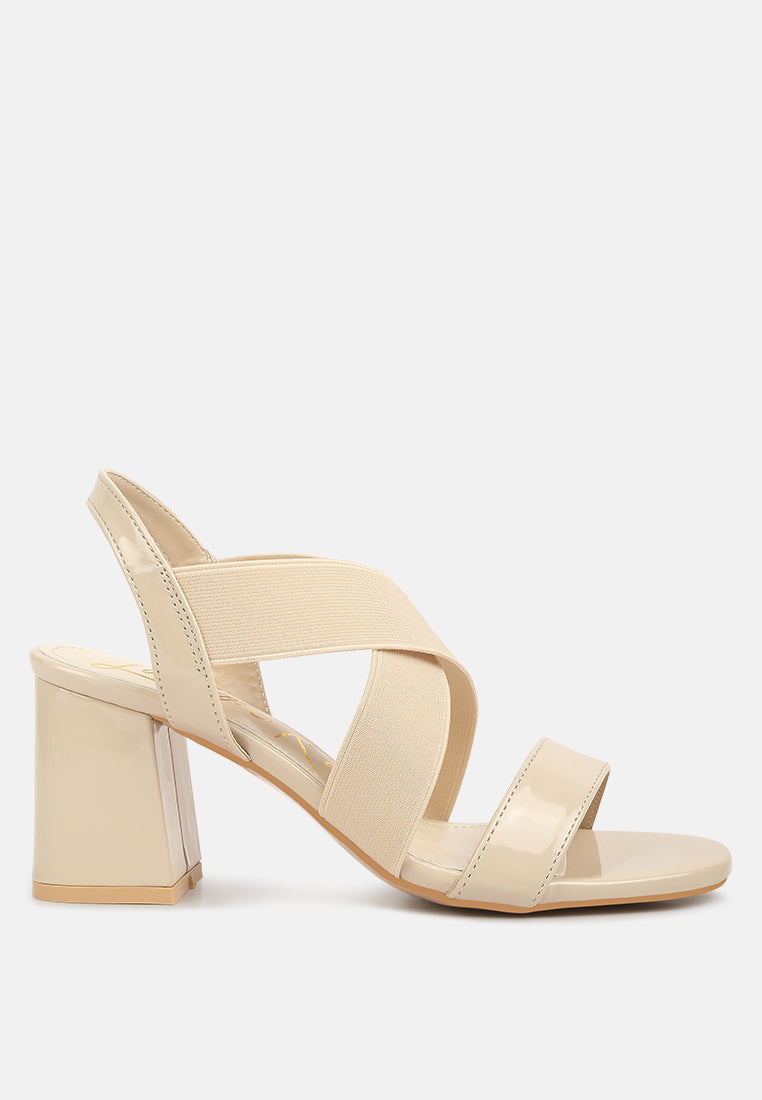 Elastic Straps Block Heel Sandals-6