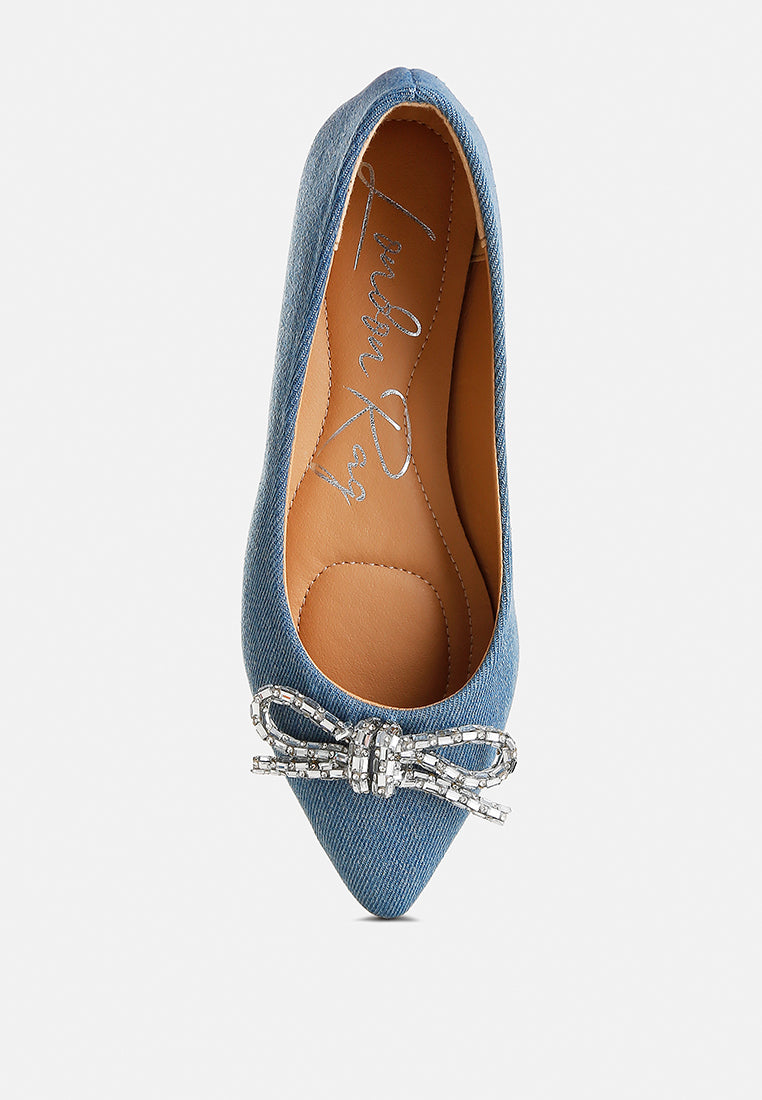 Ellerby Embellished Bow Detail Ballet Flats-3