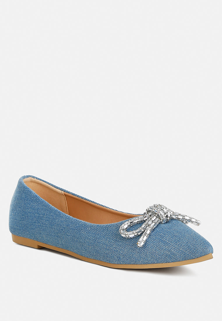 Ellerby Embellished Bow Detail Ballet Flats-1