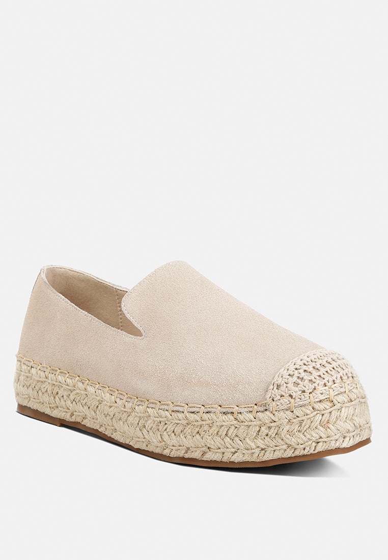Ellerie Soft Suede Flatform Heel Espadrilles-1