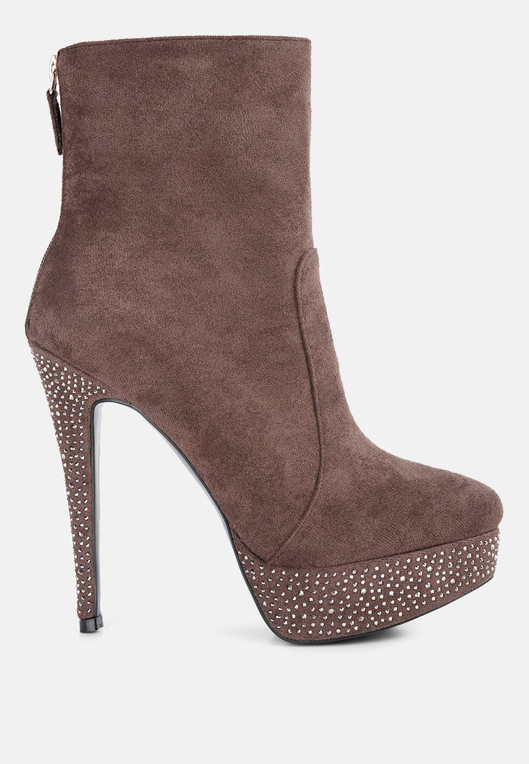 Espiree Microfiber High Heeled Ankle Boots-5