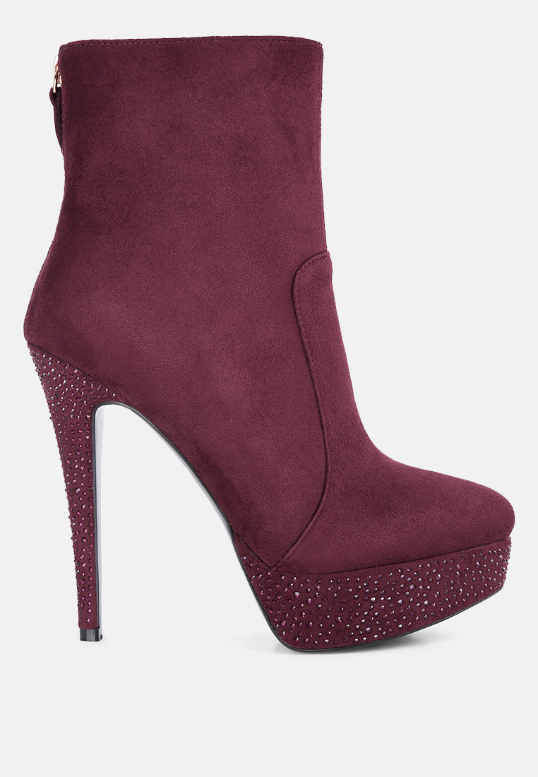Espiree Microfiber High Heeled Ankle Boots-0
