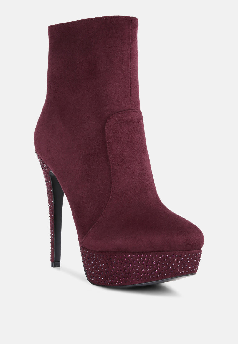 Espiree Microfiber High Heeled Ankle Boots-1