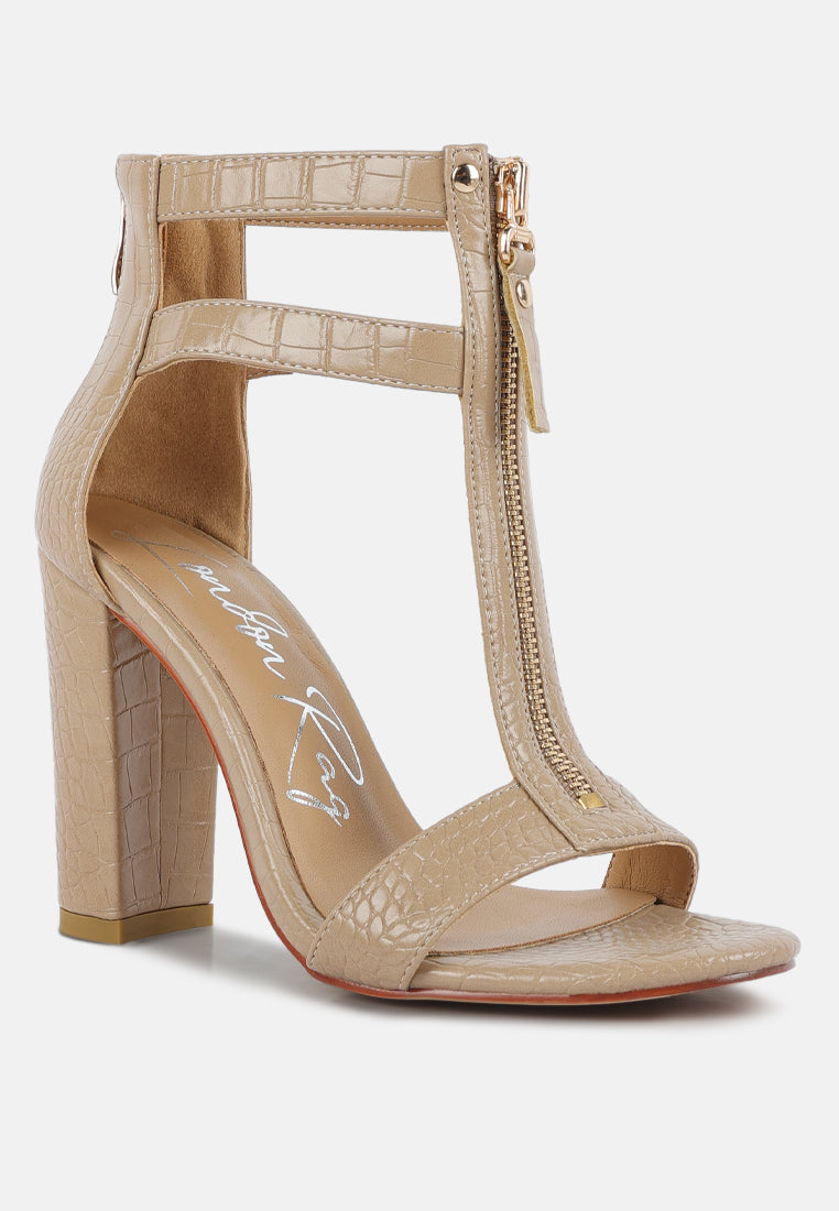 Felicity Zip Up T Strap Sandals-1