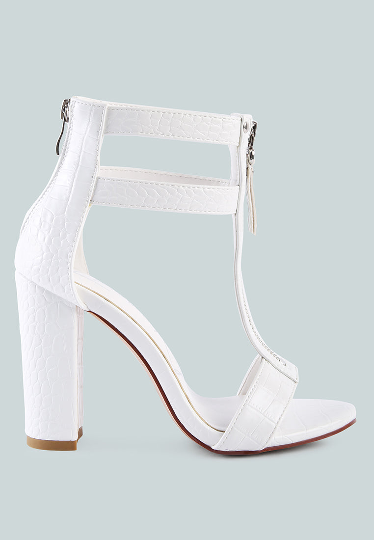 Felicity Zip Up T Strap Sandals-5