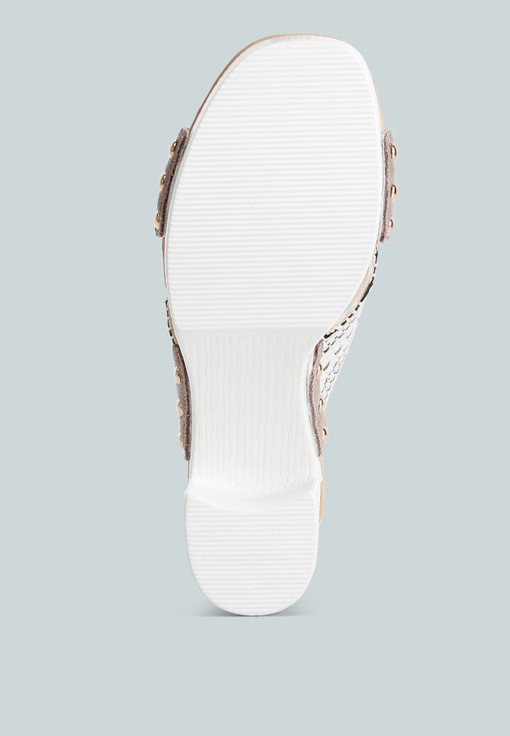 Finley Raffia High Block Heel Clogs-4