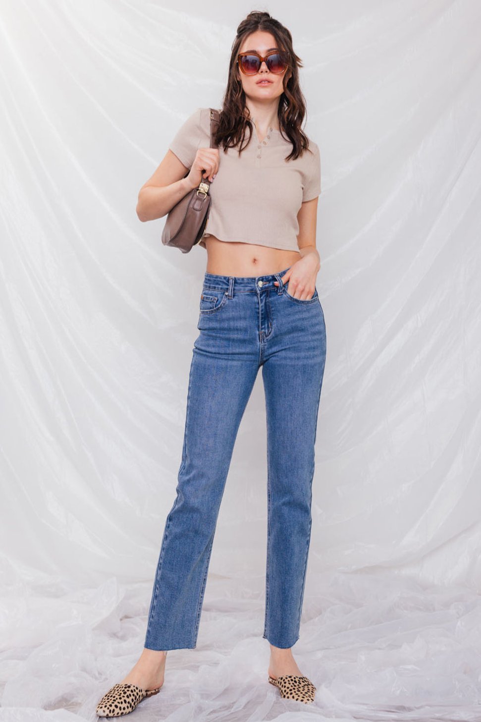 High Rise Straight Jeans-0