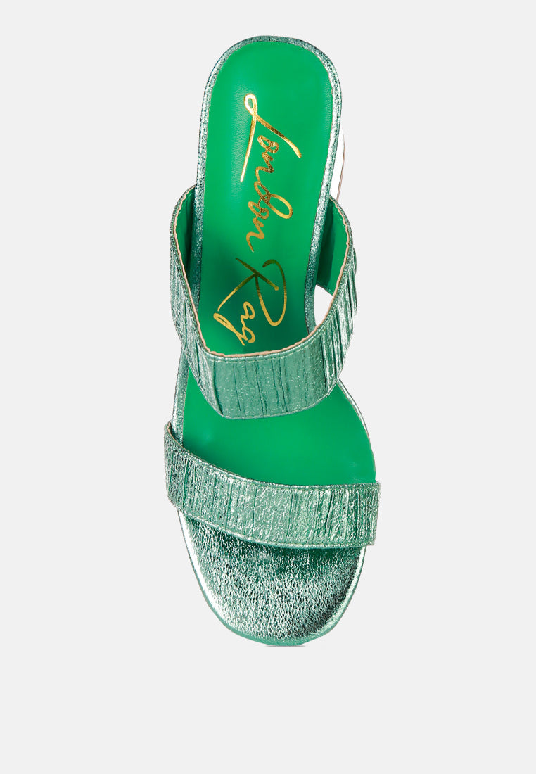 Giblet Metallic Slip On Block Heels-3