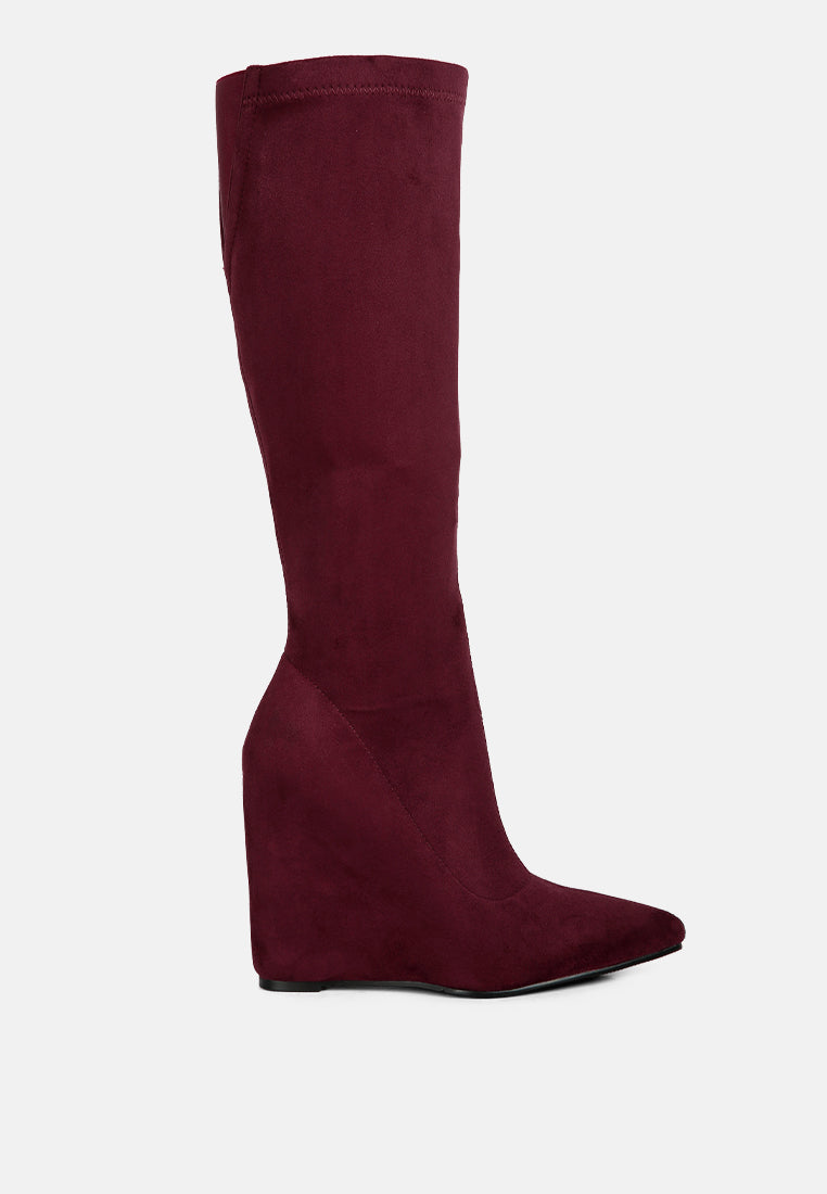Gladol Wedge Heel Calf Boots-0