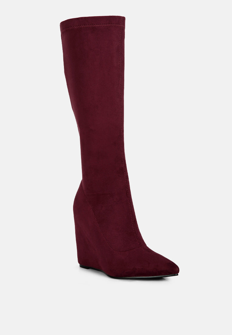 Gladol Wedge Heel Calf Boots-1
