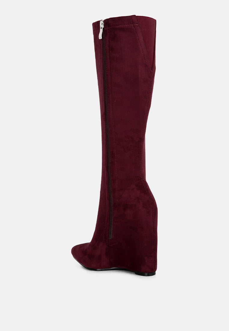 Gladol Wedge Heel Calf Boots-2