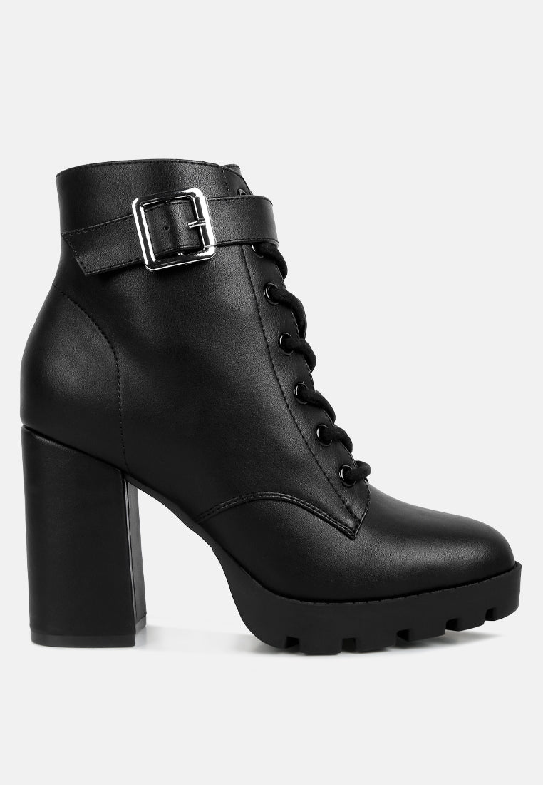 Grahams Faux Leather Lace Up Boots-5